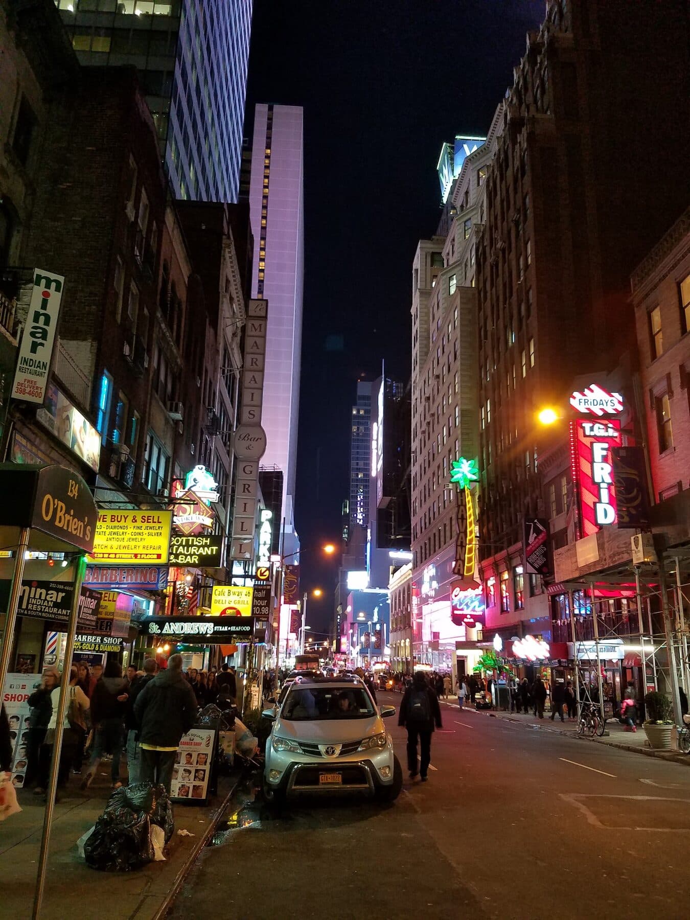 West 46th Street at night, near The 46