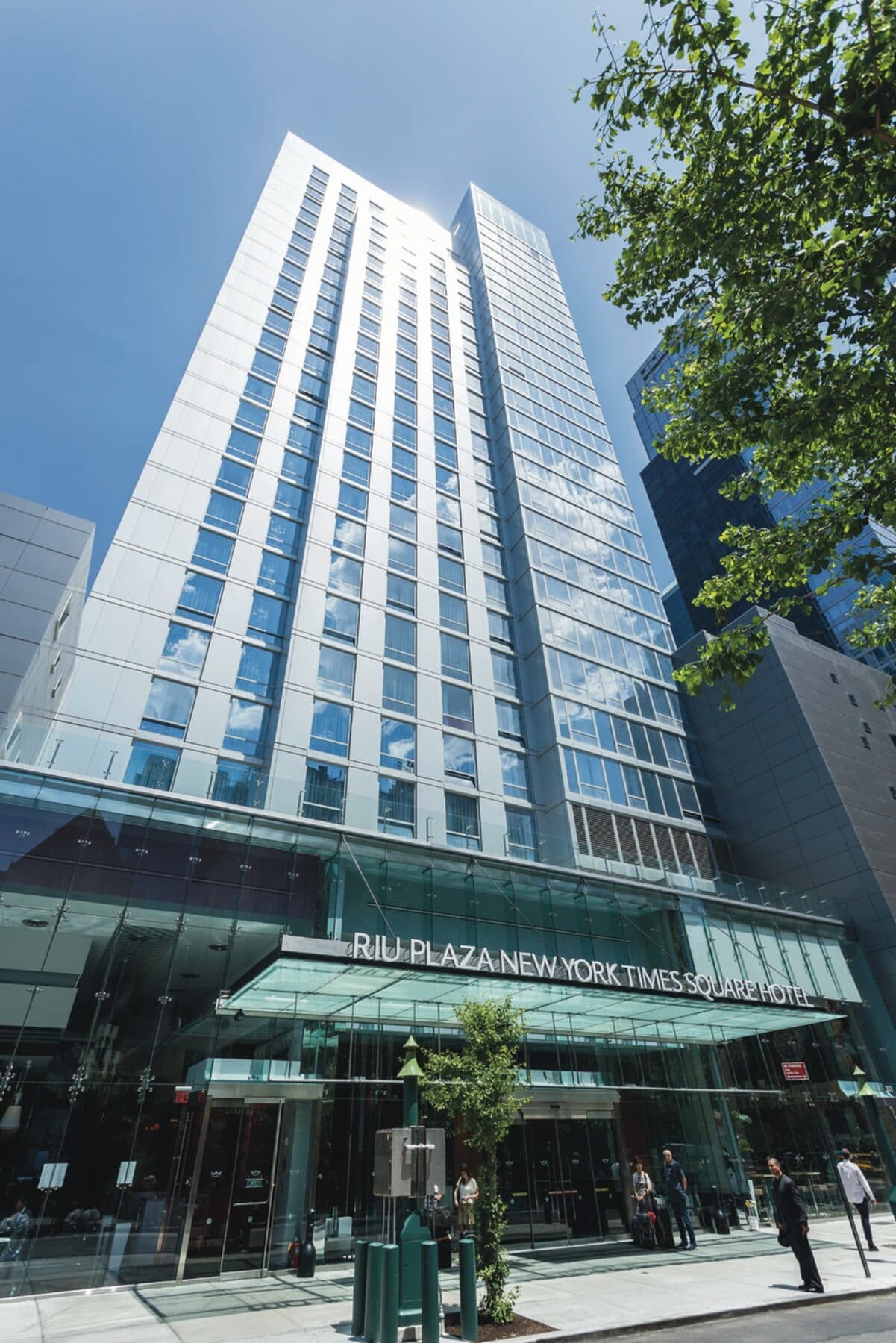 Midtown Manhattan tower seen from the street